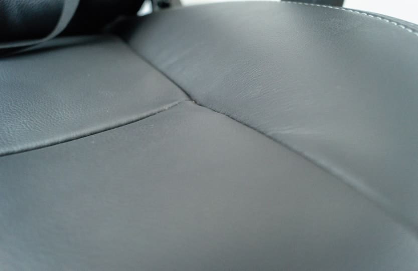Close-up picture of real leather cover