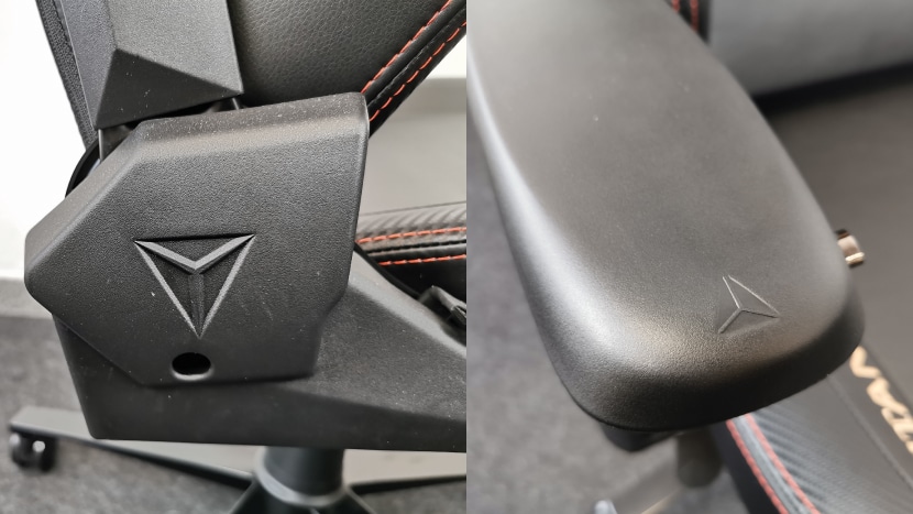 Details of the Secretlab chair with logos