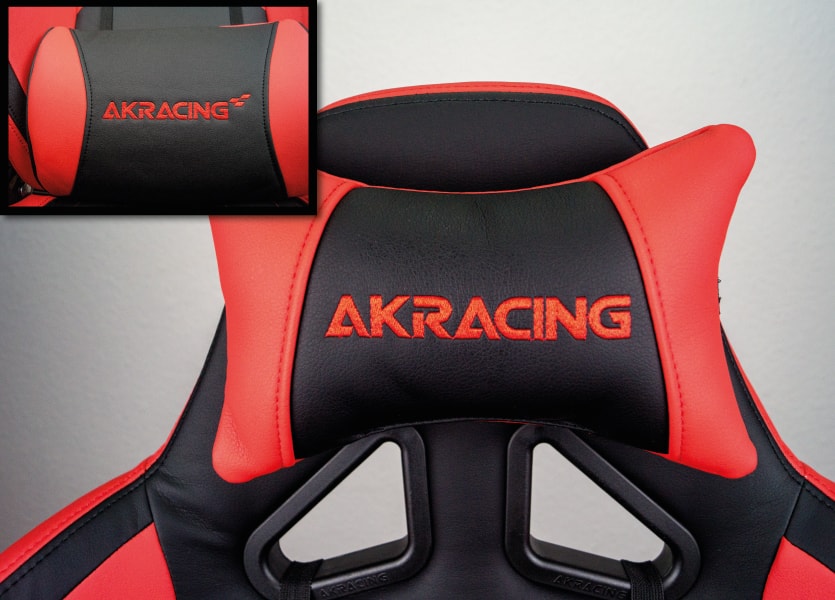 ergonomic lumbar and neck support of the tested player chair