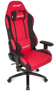 The Prime Series chair in red/black colour at an angle.